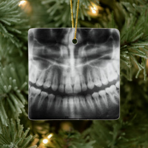 X-Ray Teeth Mouth Smile Black en White Keramisch Ornament