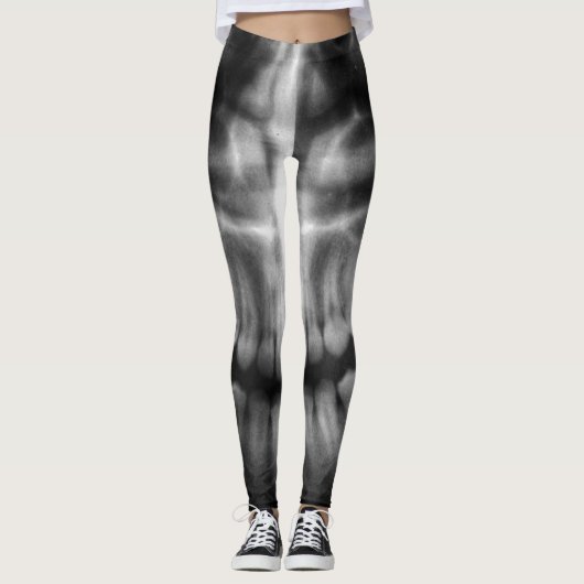 X-Ray Teeth Mouth Smile Black en White Leggings (Voorkant)