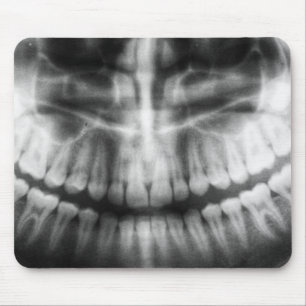 X-Ray Teeth Mouth Smile Black en White Muismat