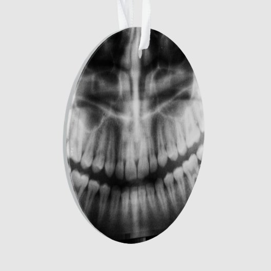 X-Ray Teeth Mouth Smile Black en White Ornament (voorkant)