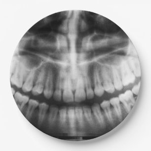 X-Ray Teeth Mouth Smile Black en White Papieren Bordje