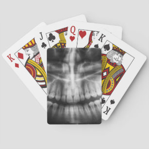 X-Ray Teeth Mouth Smile Black en White Pokerkaarten