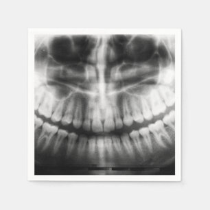 X-Ray Teeth Mouth Smile Black en White Servet