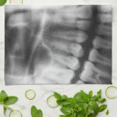 X-Ray Teeth Mouth Smile Black en White Theedoek (Gevouwen)