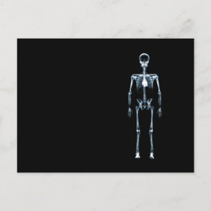 X-Ray Vision Blue Single Skeleton Briefkaart