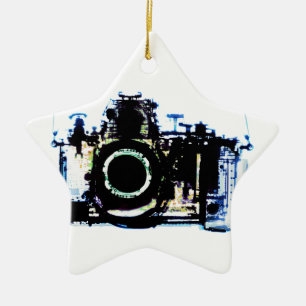 X-RAY VISION CAMERA - ORIGINELE BLAUW KERAMISCH ORNAMENT
