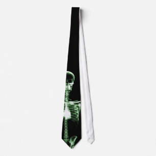 X-Ray Vision Green Single Skeleton Stropdas