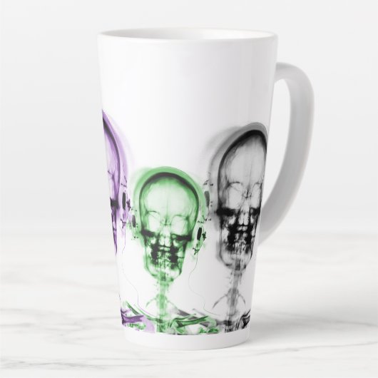 X-Ray Vision Skeleton Music Hoofdtelefoon Latte Mok (Rechterhoek)