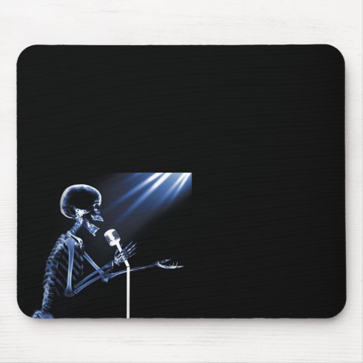 X-RAY VISION SKELETON SINGON ON ON RETRO MIC - BLU MUISMAT (Voorkant)