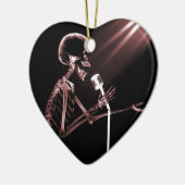 X-RAY VISION SKELETON SINGON OP RETRO MIC - RED KERAMISCH ORNAMENT (Links)