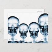 X-Ray Vision Skeleton Skull - Blue Briefkaart (Voorkant / Achterkant)
