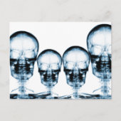 X-Ray Vision Skeleton Skull - Blue Briefkaart (Voorkant)