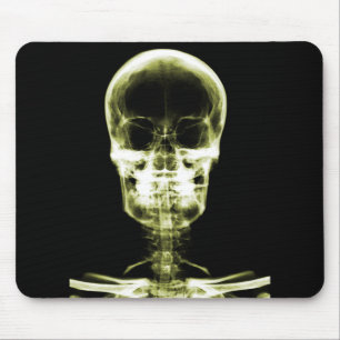 X-RAY VISION SKELETON SKULL - GEEL MUISMAT