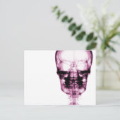 X-Ray Vision Skeleton Skull - Pink Briefkaart (Staand voorkant)