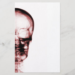 X-RAY VISION SKELETON SKULL - RED BRIEFPAPIER