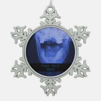 X-rayed 3 - Elektromagnetisch blauw Tin Sneeuwvlok Ornament