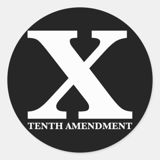 X: tiende amendement ronde sticker (Voorkant)