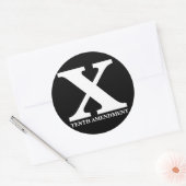 X: tiende amendement ronde sticker (Envelop)