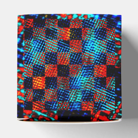 Xadrez laranja, azul, nep sujo of manchado. bedankdoosjes (Bovenkant)