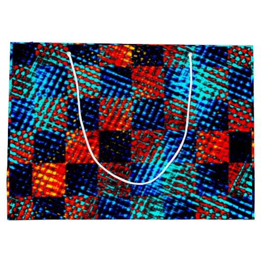 Xadrez laranja, azul, nep sujo of manchado. groot cadeauzakje (Achterkant)