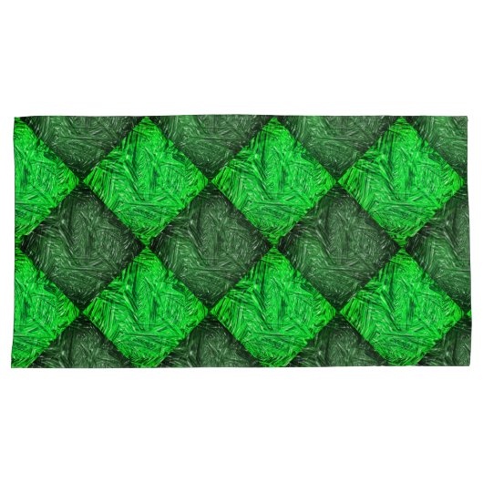 Xadrez verde falsa grama ou folhas de coqueiro. kussensloop (Voorkant-Rechts)