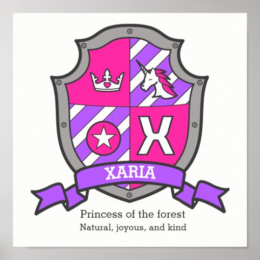 Xaria-naam: heraldry crest unicorn poster (Voorkant)