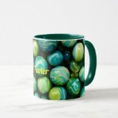 XAVIER ~ Mok gepersonaliseerd ~ Green Marbles ~ (Voorkant rechts)