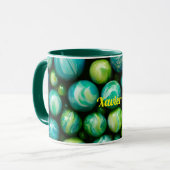 XAVIER ~ Mok gepersonaliseerd ~ Green Marbles ~ (Voorkant links)