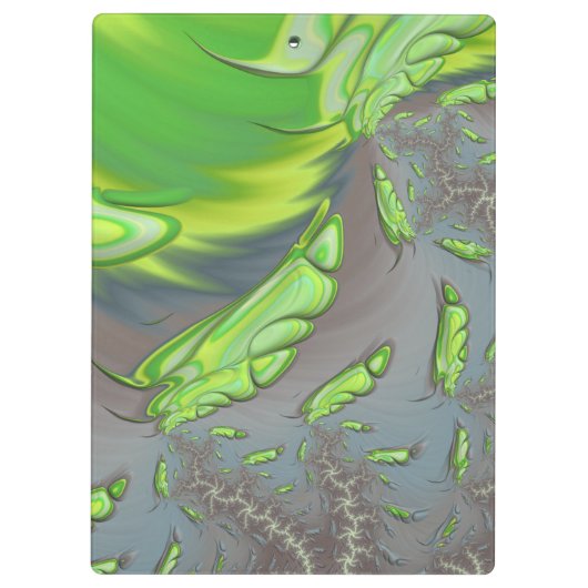 XAVIER ~ Zilver Grijs en Groen ontwerp Klembord (Achterkant)