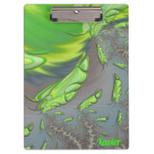 XAVIER ~ Zilver Grijs en Groen ontwerp Klembord (Voorkant)