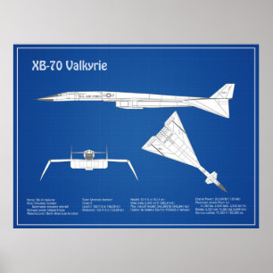 XB-70 Valkyrie - Vliegtuigblauwdruk plannen ABD Poster