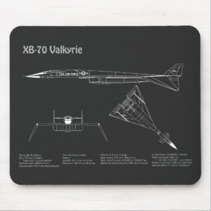 XB-70 Valkyrie - Vliegtuigblauwdruk Plannen PD Muismat