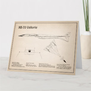 XB-70 Valkyrie - Vliegtuigblauwdruk Plannen SD Bedankkaart