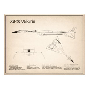 XB-70 Valkyrie - Vliegtuigblauwdruk Plannen SD Foto Afdruk