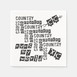 XC Cross-country runt Paper Napkins Servetten