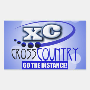 XC KROSS LAND GAAT DE AFSTAND RECHTHOEKIGE STICKER
