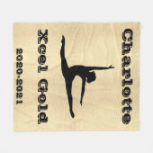 Xcel Gold Gymnastics Girls Fleece Blanket Deken (Voorkant (Horizontaal))