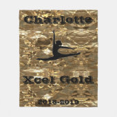 Xcel Gold Gymnastics Personalized Fleece Blanket (Voorkant)