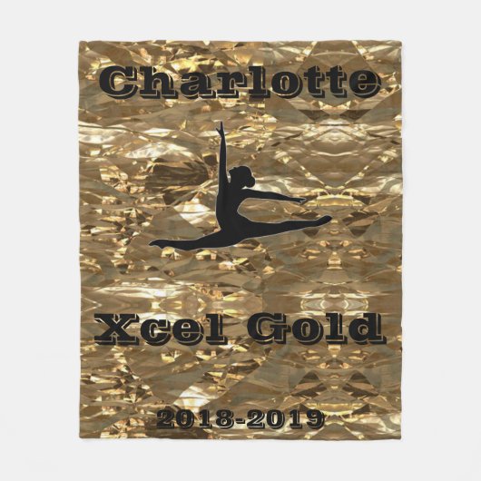 Xcel Gold Gymnastics Personalized Fleece Blanket (Voorkant)