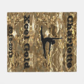 Xcel Gold Gymnastics Personalized Fleece Blanket (Voorkant (Horizontaal))