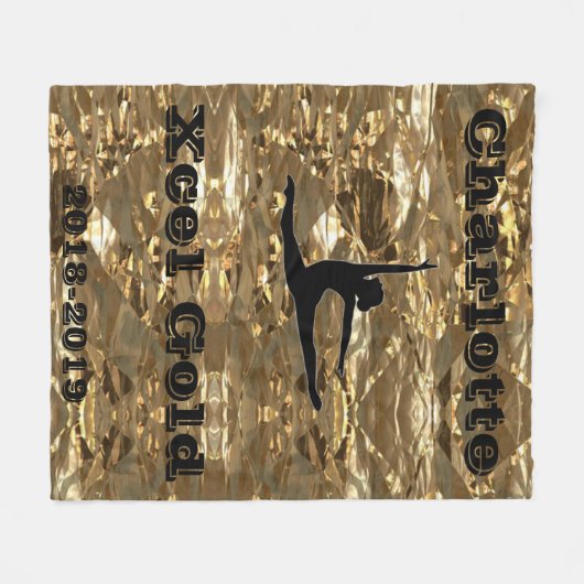 Xcel Gold Gymnastics Personalized Fleece Blanket (Voorkant (Horizontaal))