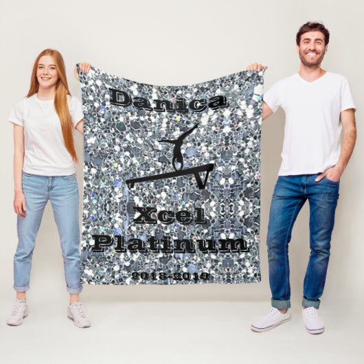 Xcel Platinum Gymnastics - Aangepaste flessenbak Fleece Deken (In situ)