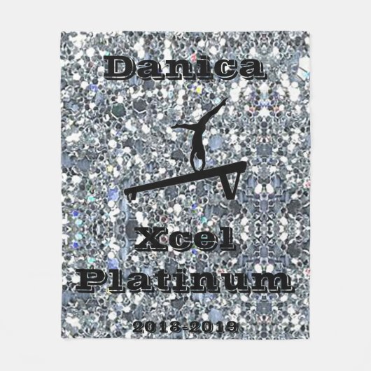 Xcel Platinum Gymnastics - Aangepaste flessenbak Fleece Deken (Voorkant)