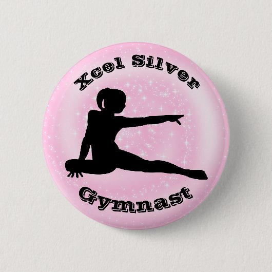 Xcel Silver Gymnast - Girls Gymnastics Button (Voorkant)