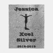 Xcel Silver Gymnastics Personalized Fleece Blanket Deken (Voorkant)