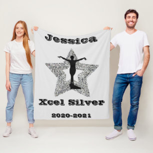 Xcel Silver Gymnastics Star Fleece Blanket Deken