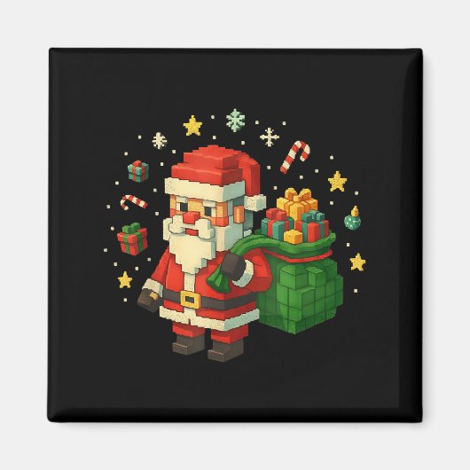 Xel Santa Claus With Retro Gamer Christmas  Magneet (Voorkant)