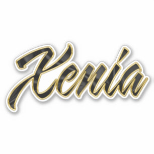 Xenia black gold lettrage Autocollant Stickers