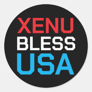 Xenu Zegen USA Ronde Sticker