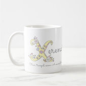Xerena-naam die decoratieve X-monogram-mok beteken Koffiemok (Links)
